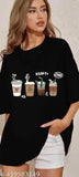 Oversized cotton T-shirt for girls, black