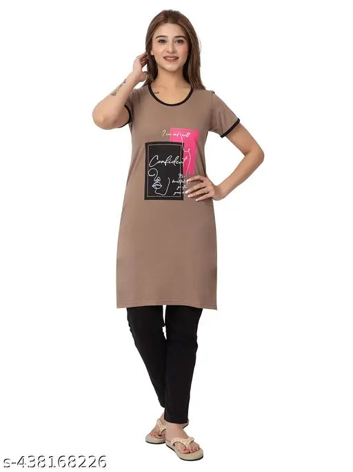 Cotton blend women's summer nightwear set, round neck top & pyjamas with printed pattern, comfortable, breathable, and stylish, ideal for Indian weather (pack of 2)