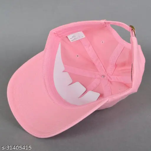 Trendy pink baseball cap with a distinctive letter 'A' on front