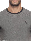 Adro Cotton Striped T-Shirt for Men, self-design striped pattern in 100% cotton, short sleeves, sizes S-XXXL, India's homegrown brand