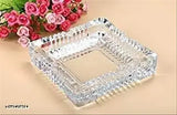 Transparent crystal tortoise square plate (4x4 inches), ideal for home decor and Vastu, white color
