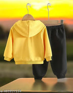 Colorful Creation Boys Cotton Blend Hoodie TShirt & Jogger Set - Rabbit graphics, winter warmth, soft finish