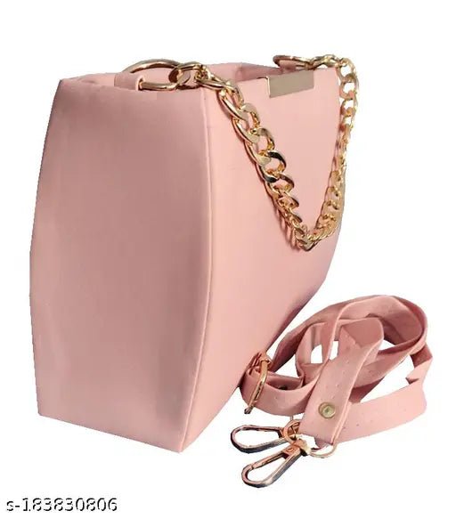 A pink girls' slingbag crossbody pattern, featuring two shoulder straps