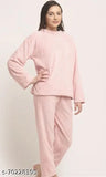Women's wool winter pajamas with long sleeves and printed net pattern, very fine fur nightsuit on display