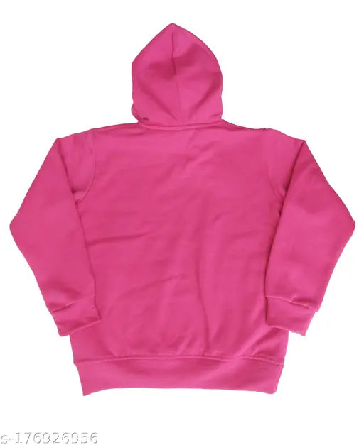 Pure cotton printed full sleeve hooded sweatshirt for girls, ideal winter wear with breathable fabric
