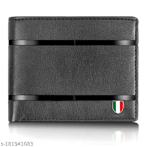 Black panther faux leather wallet, 5-compartment design, free card holder included
