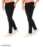 Black denim mid-rise slim-fit men's jeans