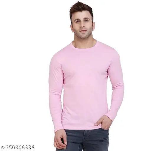Regular Men'S Solid Cotton Blend Tshirt Full Sleeve(Pack Of 2)