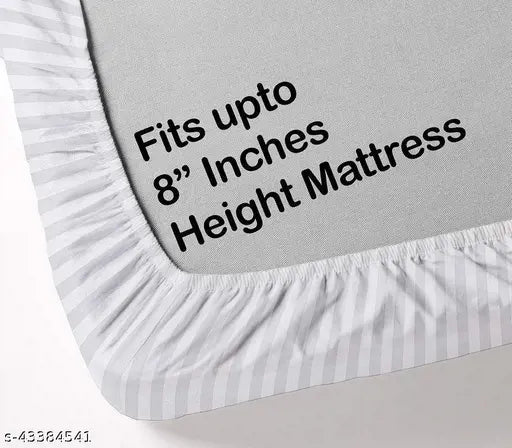 Glace cotton stripes elastic, superfine king-size bedsheet with 2 pillow covers