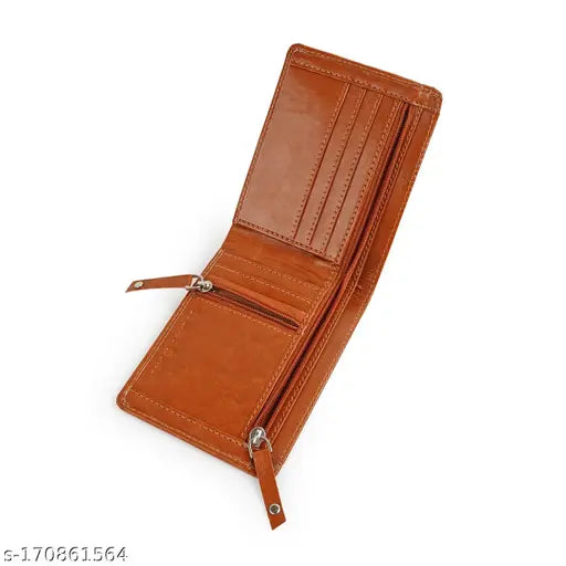 Yellow PU Leather Wallet for Men: Mini 6 Card Slots, Classic World Design
