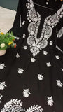Black with gold detailing kurta 3/4 sleeves embroidered kameez woman's dress
