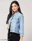Denim, light rough solid jacket with long sleeves, size S-XXXL, made in India