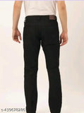 Black denim men's jeans, regular fit, solid pattern, comfortable blend of cotton and elastane for daily wear