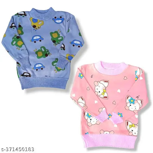 Velvet printed woolen cardigan set for baby boys & girls (pack of 2), Indian origin