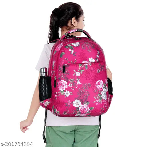 Waterproof digital print polyester school bag for women/girls - free size, ideal for college with stylish and feature-loaded design, made in India