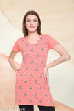 IN Love Women's Longline Cotton Side Slits Side Pocket Tops & tunic