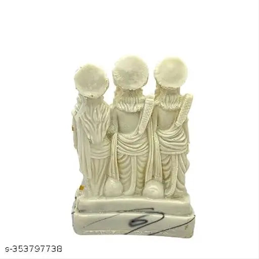 White resin Ram Darbar Idol, spiritual decorative showpiece for home or office - 15 cm