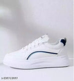 Synthetic white casual sneakers for men and women, durable and comfortable acrylonitrile and EVA shoes with lace-up fastening, Lovina quality footwear design in India