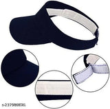 A navy blue adjustable sports sun visor cap