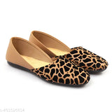 Tiger print synthetic leather ballerinas in Indian sizes IND-3, IND-4, IND-5, IND-6, IND-8, IND-9 (animal print footwear)