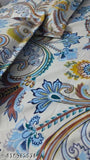 Cotton blend, botanical-print Bajrang Handloom fitted elastic double bedsheet set with 2 matching pillow covers - ideal for mild winter