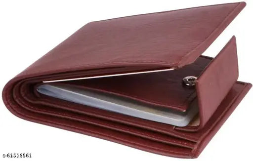 Beige faux leather men's mini wallet - 10 card slots, stylish design for men's purse, durable with secret compartments and coin pocket, handcrafted in India