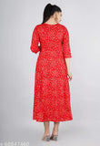 Gold-print Rayon Anarkali kurta, three-quarter sleeves, Indian fashion, rayon, beautiful gold print