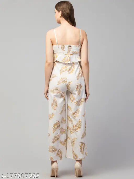 Cotton sleeveless printed net jumpsuit for women, RIHANI FAB RZ-05 on model in extension Tugalkabad, Okhla Mod, New Delhi