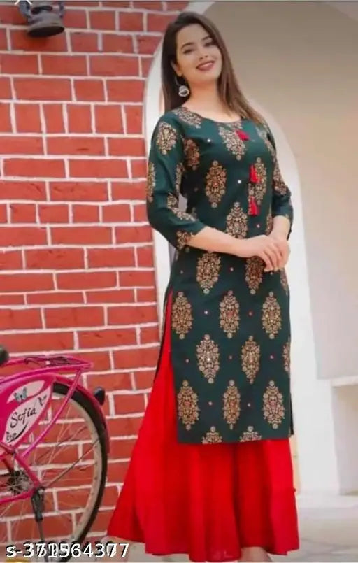 Rayon three-quarter sleeve printed combo top Prachi2, Indian fashion for women S-XXXL