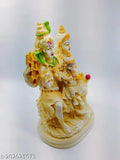 Gold plated Shiv Parivar idol showpiece, polyresin and ceramic material, Indian home decoration gift for family, friends or employees. Dimensions: 10.5cm L x 21.5cm H x 14.5cm B