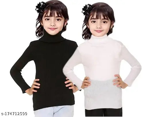 Woolen Tinkle Fancy Girls Sweaters - Solid pattern for 0-15 years in various sizes