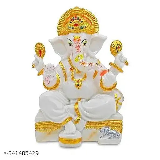 Marble Ganesh Idol, 7-inch tall, home decor for gifting and spiritual spaces