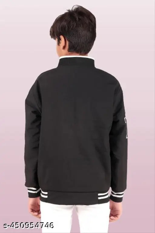 Style Jackets for Kids - Nylon full sleeve winter jacket, trendy and regular wear for boys aged 14-15 years, solid color design from India
