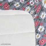 Glace cotton floral fitted double bedsheet (72x78 inches with 6-inch mattress), ideal for summer, comes with 2 pillow covers in a package from Nyra Home Fabrics