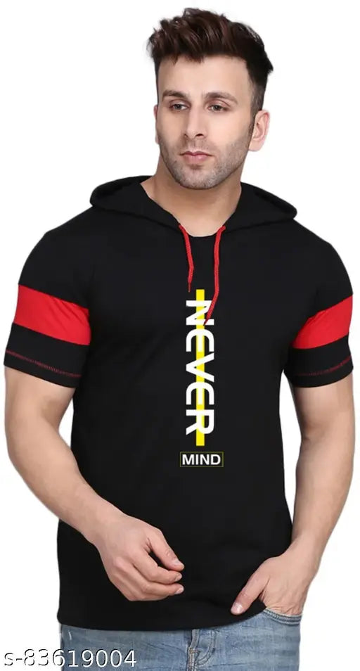 Cotton blend, printed trendy Slowloris hoodie for men. Indian-made, biowashed cotton t-shirt with cool design