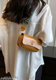 Trendy brown leather hobo sling bag with zip closure