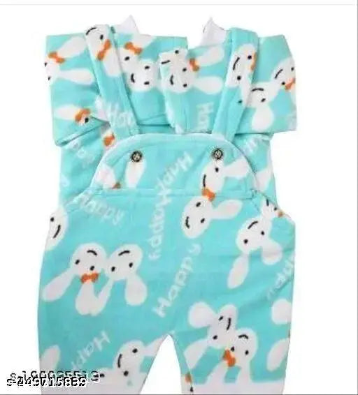 Wool printed dungarees, winter suit, dress for kids (India), warm clothing for babies