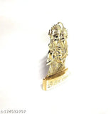 Metal Shiv parivar car dashboard idols: Shiv, Parvati, Ganesh - Indian temple decor, 7cmx12cm