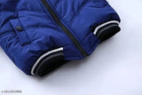 Blue padded boys jacket with zip closure