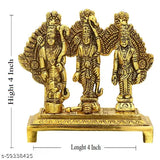 Oxide Metal Shri Ram Darbar with Hanuman Ji - Indian home temple idol for improved domestic harmony (10x10x4cm)