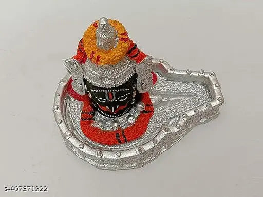 Black resin Shivling statue, Baba Mahakaleshwar idol for home decor, office desk table showpiece