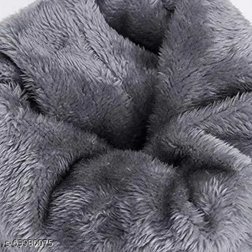R2G womens snow proof woolen cap and mufler inside fur warm winter soft beanie cap pack of 2 brown black