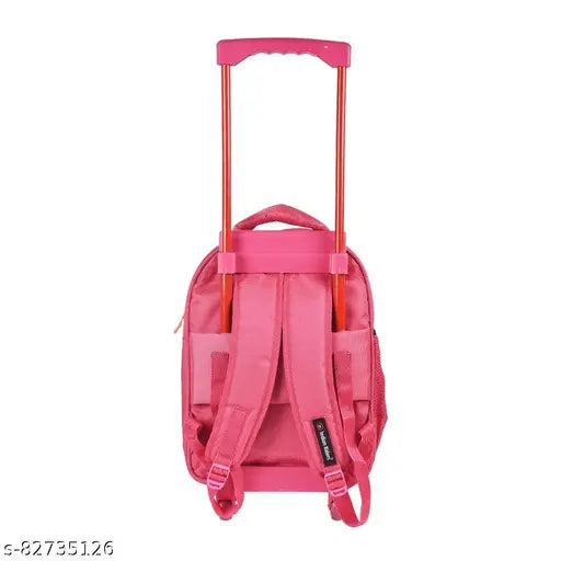 Pink polyester Indian Riders Wonder girl Barbee school trolly bag, durable and spacious with adjustable straps, perfect for kids' essentials