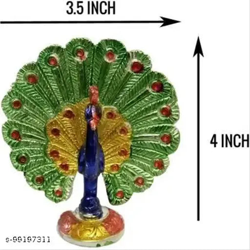 Metal peacock showpieces, decorative duo from India