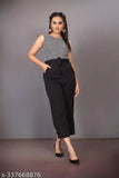 Black Lycra jumpsuit for women, printed net design, sleeveless, size options available
