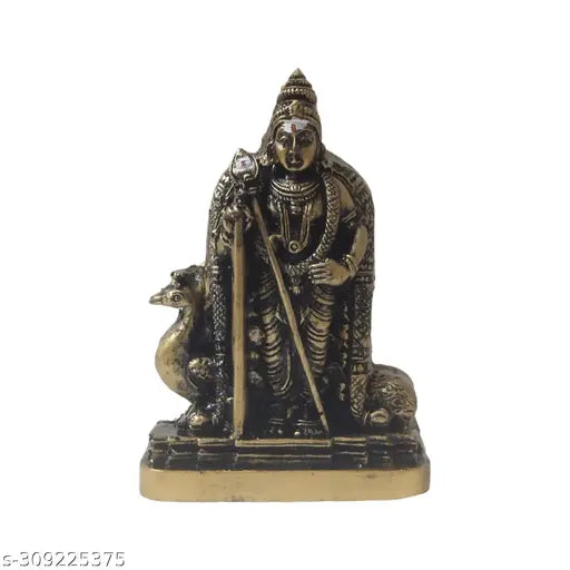 Indian resin Mirugar idol statue, intricate god figurine for table decor