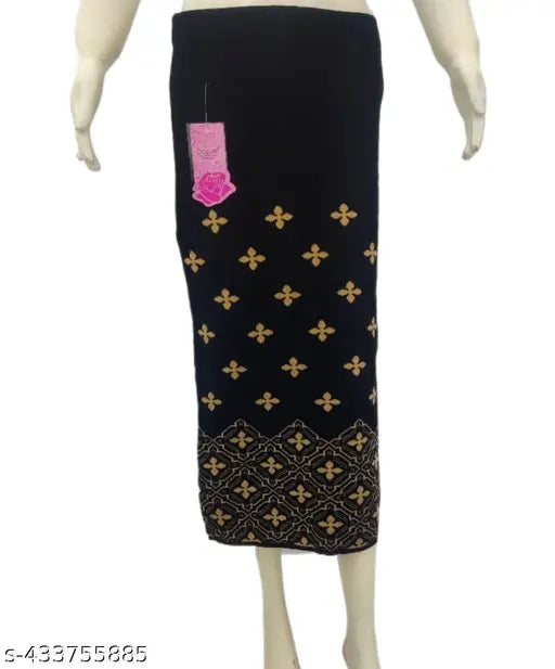 Self-design woolen skirt, free size (waist 32in, hip 36in), woolen skirts for women, made in India