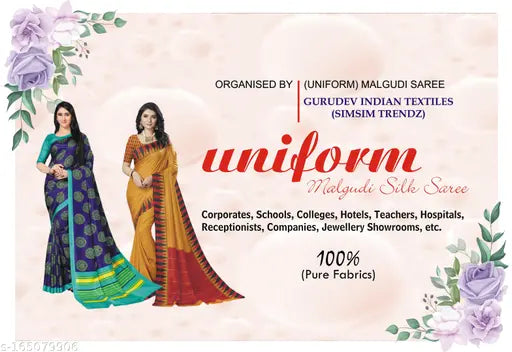 Art silks Malguadi silk saree with matching blouse, 100% pure silk