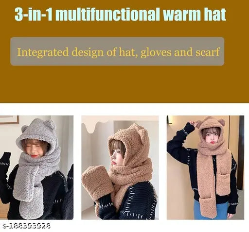 Multicolored scarf, hoodie hat, women's fashion accessory, stylish casual clothing, breathable fabric