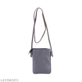 Gray canvas combo mobile pouch with a flap closure, multiple card slots